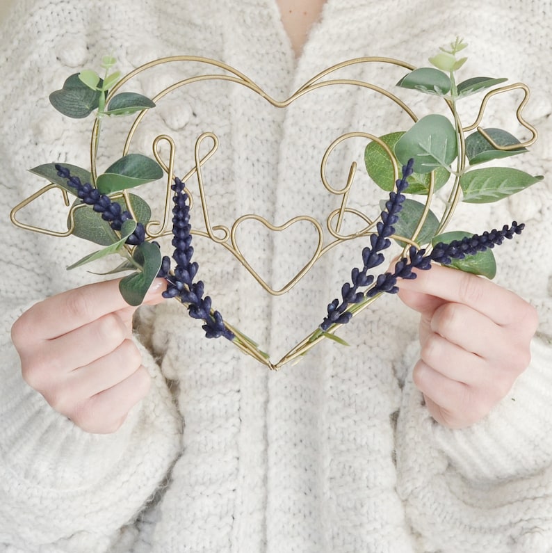 Dark Lavender and Eucalyptus Heart Wreath