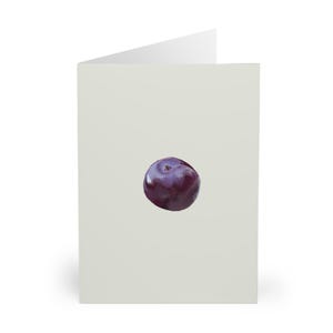 Biglietti d'auguri Plum (confezione da 5) - Perfetti come regali per buongustai, biglietti di compleanno a tema frutta, biglietti di ringraziamento, ecologici, carini articoli di cancelleria