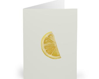 Zitronen-Grußkarten (5er-Pack) - Perfekt für Foodie-Geschenke, Botanische Karten, Dankesnotizen, umweltfreundliche, niedliche Briefpapiere