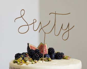 Script Sixty Wire Cake Topper