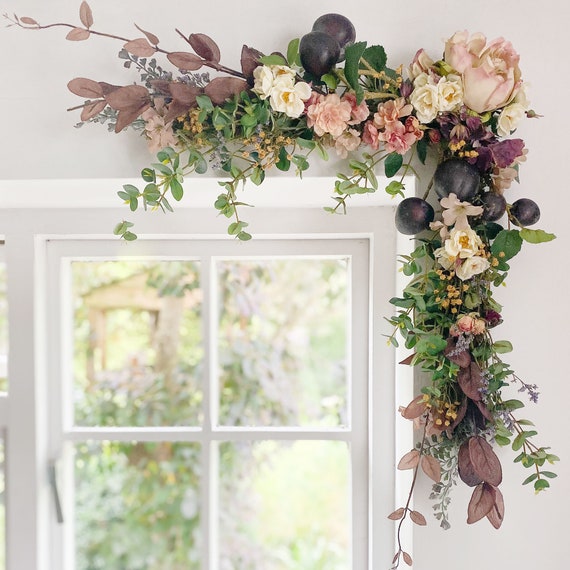 Guirnalda de flores secas y sintéticas personalizadas - Etsy España Guirnalda de flores secas y sintéticas personalizadas - Etsy España