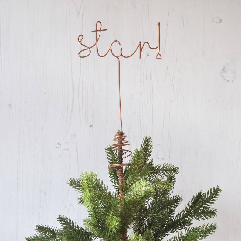 Wire Star Word Christmas Tree Topper, Minimalist Christmas Decor image 6