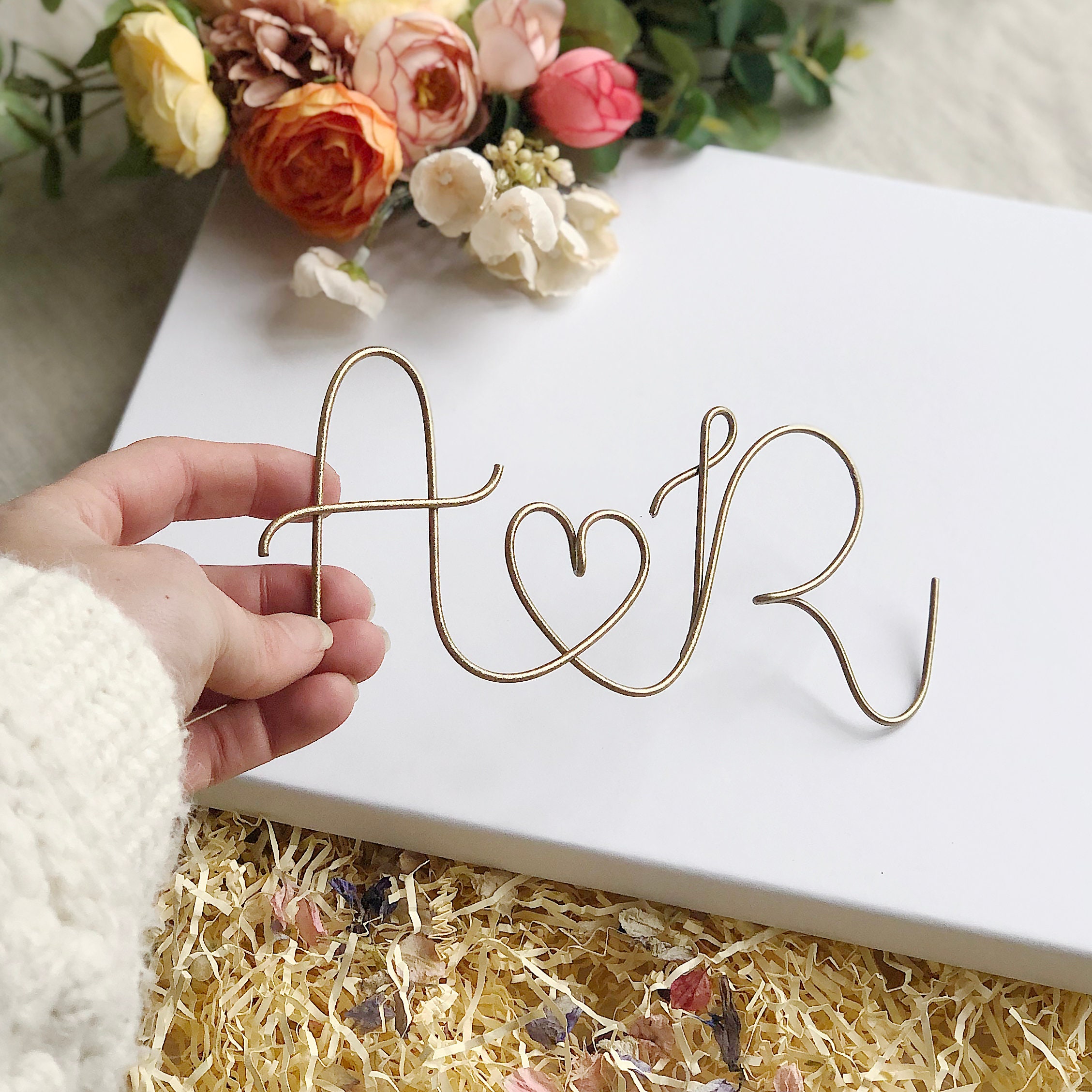 Signe de Fil d'initiales Couple Souvenir | Cadeau La Saint-Valentin