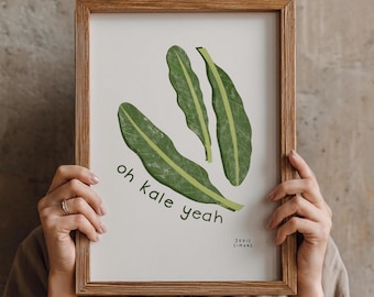 Oh Kale Yeah A4 Print - Punny Food Print