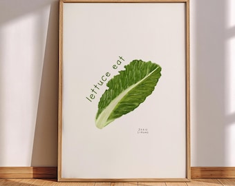 Lettuce Eat A4 Print - Punny Food Print
