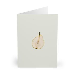 Biglietti d'auguri a forma di pera (confezione da 5) - Perfetti come regali per buongustai, biglietti di compleanno a tema frutta, biglietti di ringraziamento, ecologici, carini articoli di cancelleria