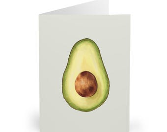 Avocado-Grußkarten (5er-Pack) - Perfekt für Feinschmecker-Geschenke, Geburtstagskarte, Dankeskarte, Naturkarten