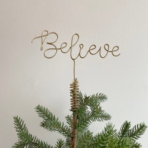 Believe Wire Christmas Tree Topper image 1