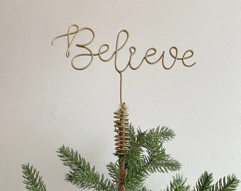 Believe Wire Christmas Tree Topper