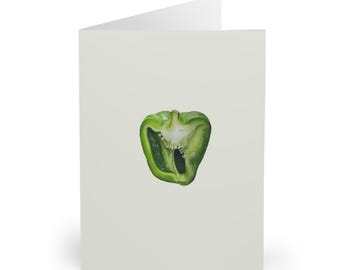 Paprika Grußkarten (5er Pack) - Perfekt für Foodie Geschenke, Gemüsekarten, Dankesnotizen, umweltfreundliche, niedliche Briefpapiere