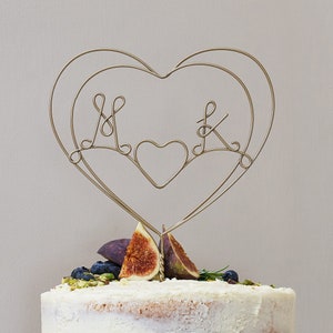 Hochzeit Herz Initialen Cake Topper, Tortenstecker
