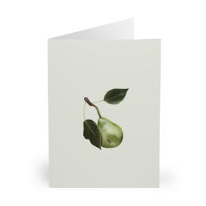 Biglietti d'auguri a forma di pera (confezione da 5) - Perfetti come regali per buongustai, biglietti di compleanno a tema frutta, biglietti di ringraziamento, ecologici, carini articoli di cancelleria