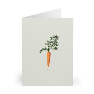 Cartões de cenoura (pacote com 5) - perfeitos para presentes gastronômicos, cartões vegetarianos, notas de agradecimento, ecológicos, artigos de papelaria fofos