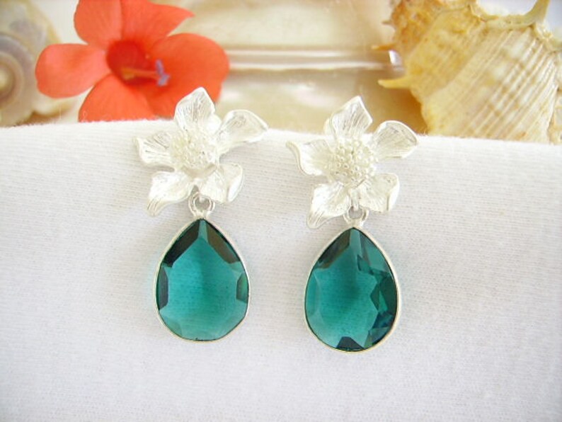 drop pendant,boho crystal,transparent,silver metal flowers or chips women/'s fashion jewelry Earrings emerald green