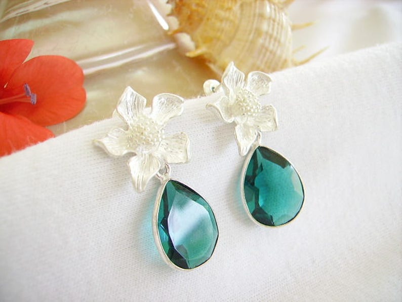 drop pendant,boho crystal,transparent,silver metal flowers or chips women/'s fashion jewelry Earrings emerald green