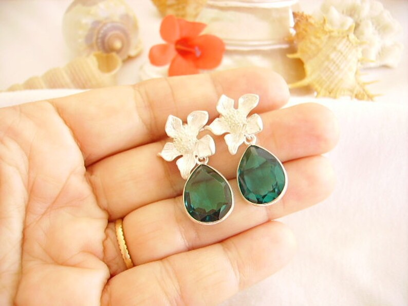 drop pendant,boho crystal,transparent,silver metal flowers or chips women/'s fashion jewelry Earrings emerald green