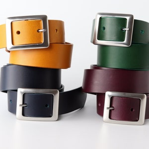 Women&#39;s Leather Belt / Men&#39;s Leather Belt / Green / Purple / Yellow / Navy / Oliver by Kaseta