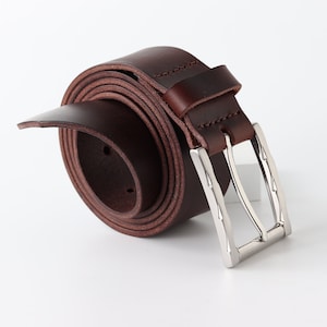 Jeans Leather Belt, Handmade  Belt for Men, Great Gift / Rage 35mm / Dark Brown /