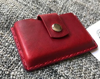 Business Card Holder, Card Case, Card Wallet, Gift for her, Gift for Him - 'RED'