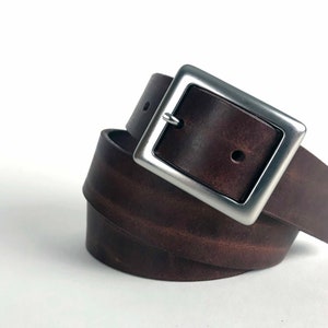 Ceinture en cuir, ceinture pour homme, ceinture pour femme, cadeau fait main, ceinture « Oliver » « chocolat » - Kaseta