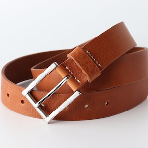 Handmade Leather Belt for Men, Jeans Leather Belt, / Rage 35mm / Light Brown /