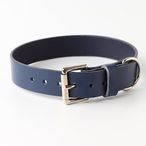 Blue Leather Dog Collar / Puppy Collar / Pet gift / Kaseta Leather