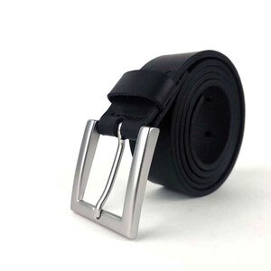 Men Leather Belt, Ladies Belt, Mens Belts, Handmade Gift Idea &#39;SQ Milan&#39; &#39;Black&#39; - Kaseta Leather