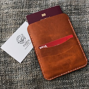 Portafoglio per passaporto in pelle, portafoglio da viaggio, custodia per passaporto
