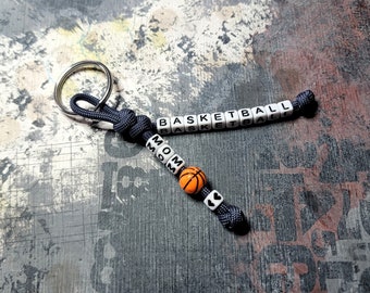 Custom Basketball Key Chain - Personalized Key Ring for Basketball Mom or Dad - Basketball Coach Gift