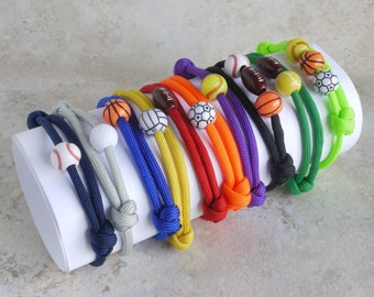 Custom Paracord Sports Bracelet - End of Season Team Gifts - Gift for Kids - Available in 30 colors - Men Women Boys Girls