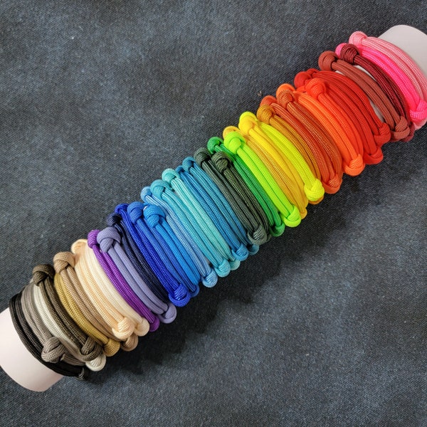 Adjustable Paracord Bracelet for Men Women Teens - Water Safe Surfer Bracelet - Available in 30 plus colors!