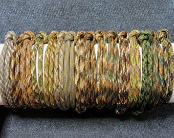 Camouflage Paracord Bracelets for Men - Adjustable Rope Bracelets - Camo Military Gifts - Para1LE