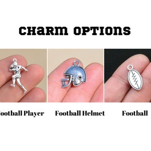charm options are football players, football helmets or footballs