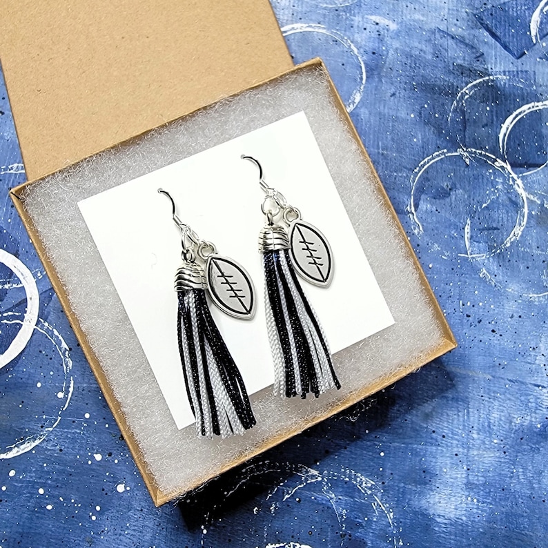 Custom Football Earrings - Football Mom Gift - Customized Team or School Colors - Game Day Jewelry image 3