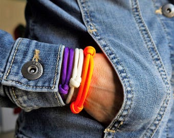 Custom Paracord Football Bracelet Set: Team Colors, XS-XL