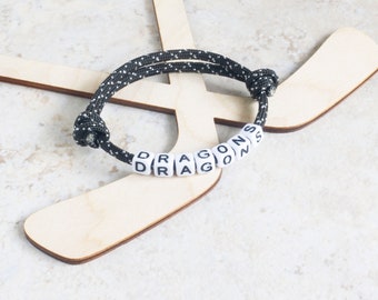 Personalized Hockey Bracelet - Team Name - Player Number or Initials - Hockey Mom Gifts - PERS