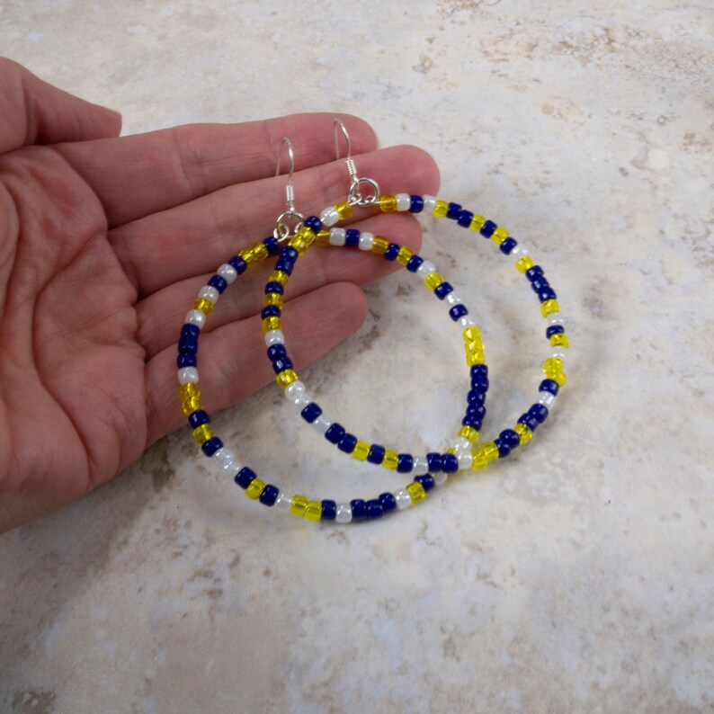 Download Large Beaded Hoop Earrings Sports Earrings in Team Colors ...