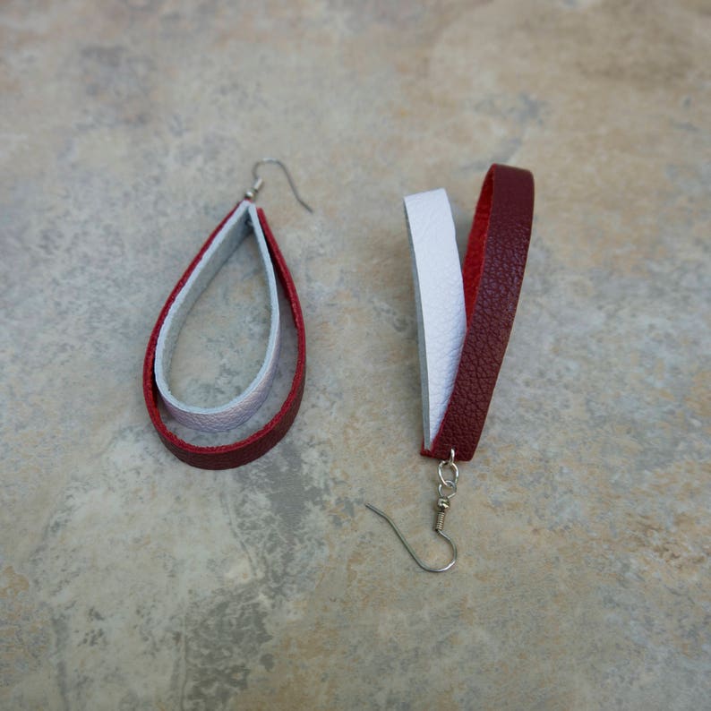 Team Spirit Leather Earrings Custom Team Colors Leather Earrings Game Day Sports Gift for Team Mom