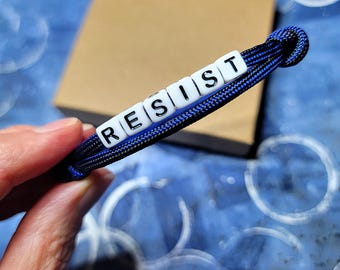 Custom RESIST Bracelet: Anti-Trump Jewelry, Democrat Liberal Gift