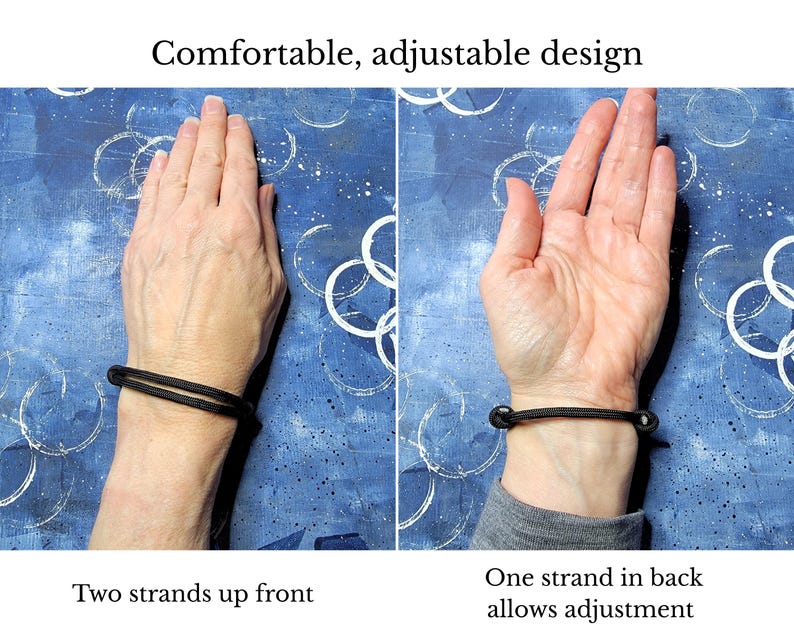 Adjustable Paracord Bracelet Set: 30 Colors, XS-XL, Surfer Style, Water Safe image 7