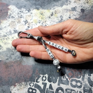 Custom Soccer Key Chain - Personalized Soccer Mom or Dad Key Holder - Soccer Coach Gift - Bag Tag or Zipper Pull