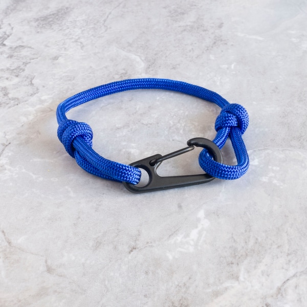 Adjustable Paracord Bracelet with Carabiner Clasp - Custom Minimalist Bracelet for Men Women Children - Choose from 30 Colors - ParaC