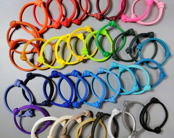 Custom Paracord Bracelet - Thin Rope Bracelet for Men Women Boys Girls - Adjustable Water Safe Surfer Bracelet - Available in 30 colors!