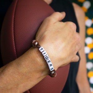 Personalized Football Paracord Bracelet: Team Name, Number, Initials