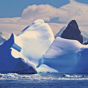 Antarctica,  cluster of icebergs, Weddell Sea, summer in the Antarctic, wall art, home and office decor,  Title: &quot;Of Land and Sea&quot;
