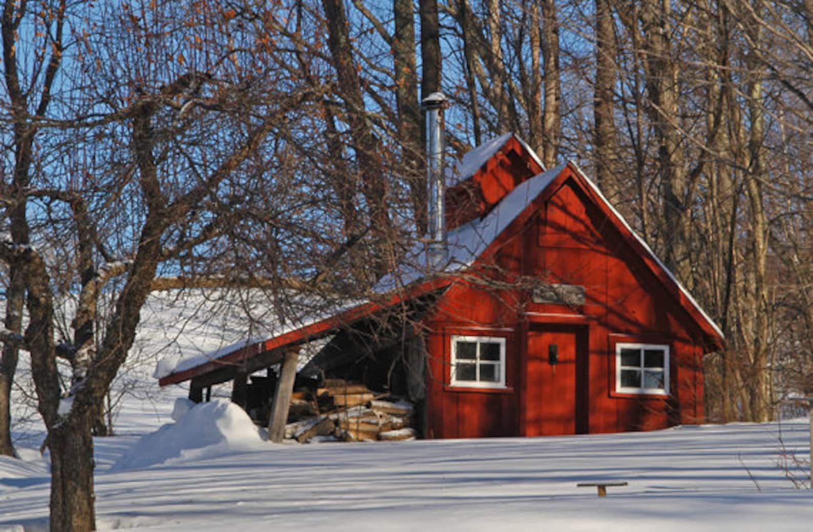 Maple Sugar House, Vermont Sugaring, Sugar House in Winter, Rural