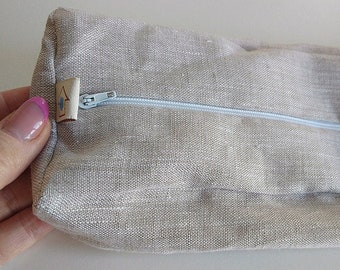 Natural linen case for roll, lumbar cushion or orthopedic loin pillow. Different sizes, custom linen cover.