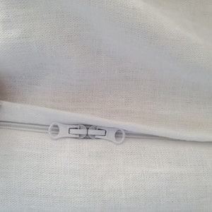 Fronha de linho durável com zíper. Capa de almofada de linho denso e macio, ecológica, com zíper simples. Todos os tamanhos. Bom para sofá, sofá-cama, sofá-cama