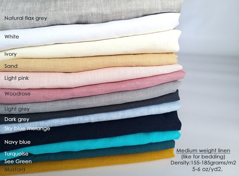 Natural Linen Fitted Sheet, Eco fitted sheet, Organic flax sheet with elastic band around edge, Twin, Full, Queen, King sizes. Custom orders image 10