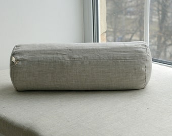 gray sofa with blue pillows